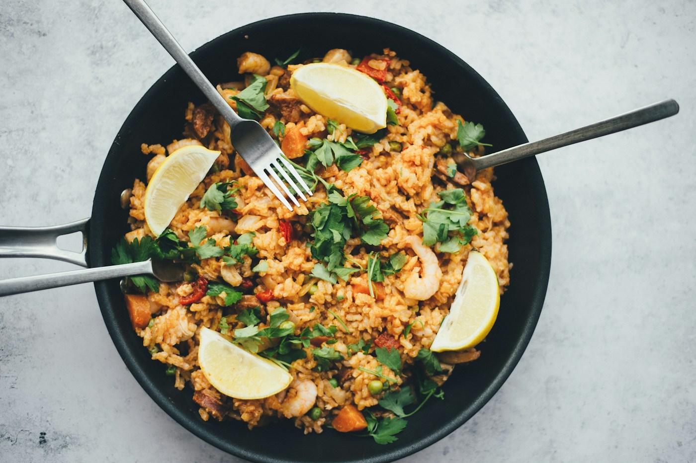 A freshly prepared rice dish